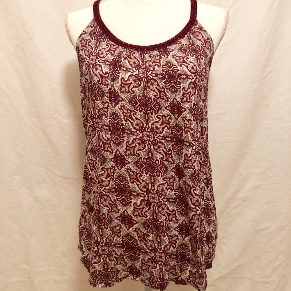 Lucky brand open back T strap tank top